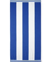 Lands' End Rugby Stripe Beach Towel