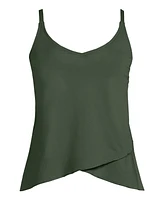 Lands' End Petite Tulip Hem Tankini Top