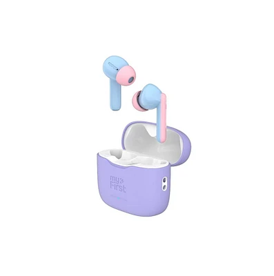 myFirst CareBuds – Wireless Bluetooth Earbuds for Kids, 85dB Limit, Anti-Lost Strap, Built-in Mic, Touch Control, Easy Pairing, Long Playtime