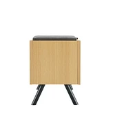 Manhattan Comfort 18.1" Wood Paloma Modern Upholstered Accent Storage Bench