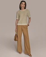 Donna Karan New York Women's Two-Tone Honeycomb Sweater