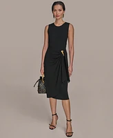 Donna Karan New York Women's Sleeveless Draped Skirt Dress