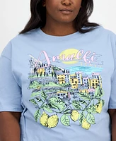 Rebellious One Trendy Plus Cotton Short-Sleeve Amalfi Graphic T-Shirt