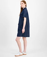Tommy Hilfiger Women's Chambray Utility Popover Dress