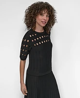 Dkny Women's Crepe Cut-Out Sweater