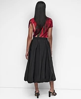 Dkny Women's Rumpled Tech Cargo Skirt