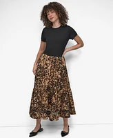 Dkny Women's Mixed Media Dress