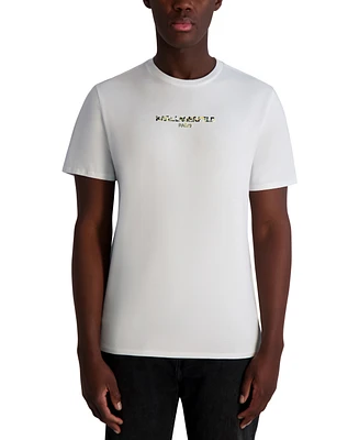 Karl Lagerfeld Paris Men's Short Sleeve Textured Logo T-Shirt