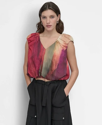 Dkny Women's Rumpled Abstract-Print Blouse