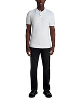 Karl Lagerfeld Paris Men's Textured Short-Sleeve Sweater Polo Shirt