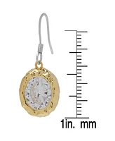 Macy's Cubic Zirconia Round Fish Wire 14K Gold Plate Earrings