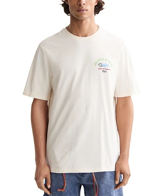 Scotch & Soda Men's Short Sleeve Double Graphic Crewneck T-Shirt