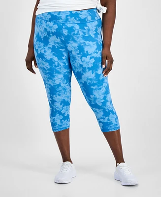 Id Ideology Plus Abstract Dye Capri Leggings, Exclusively at Macy's