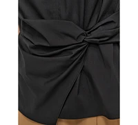 Dkny Women's Crewneck Twist-Waist Sleeveless Top