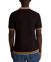 Karl Lagerfeld Paris Men's Textured Johnny Collar Polo Shirt