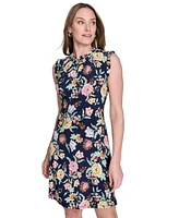 Tommy Hilfiger Women's Ruffled Floral Jersey Dress
