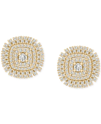 Diamond Openwork Cluster Stud Earrings (1 ct. t.w.) in 10k Gold, Exclusively at Macy's