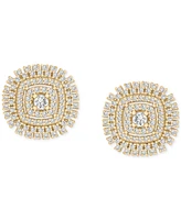 Diamond Openwork Cluster Stud Earrings (1 ct. t.w.) in 10k Gold, Exclusively at Macy's