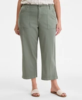 Liverpool Los Angeles Trendy Plus Cargo Wide-Leg Cropped Pant