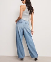 Good American Women's Lite Linen Denim Parachute Pants