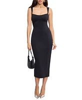 Good American Women's Scuba Sweetheart Midi Dress