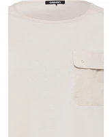 Olsen Women's T-Shirt with Linen Patchwork