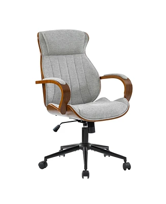 Nuria Office Chair 360-Degree Swivel with Solid Wood Armrests