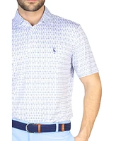 Tailorbyrd Men's Martini Glasses Printed Performance Short Sleeve Polo