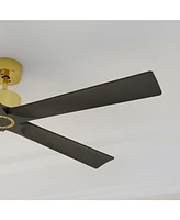 60 inch ceiling fan without light, can be used indoors and outdoors, with remote control, reversible Dc motor, no noise, suitable for bedroom, living