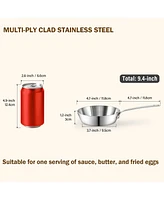 Cooks Standard Stainless Steel Butter Warmer, 4.7 Inch Multi-Ply Clad Mini Omelette Egg Frying Pan, Small Pan for Cooking Camping, All Stovetop Compat