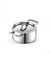 Cooks Standard Multi-Ply Clad Stainless Steel Butter Warmer, Sauce Pan with Lid, 0.68 Qt Casserole Small Pot for Cooking Camping, All Stovetop Compati