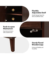 Mid-century Modern Mitch End Table with Storage and Built-In Outlets