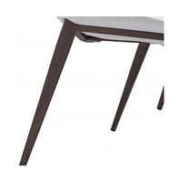Set of Two Upholstered Faux Leather Open Back Dining Side Chairs