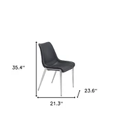 Set of Two Upholstered Faux Leather Open Back Dining Side Chairs