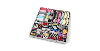 Wondersome Drawer Organizer for Clothes - 6-Pack of Underwear, Sock, Bra, Tie and Clothing Divider - Bedroom Shelf/Cabinet Storage Organization