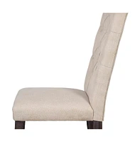 Set of Two Tufted Linen Upholstered Side Chairs for Modern Dining Spaces