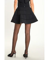 endless rose Women's Pearl Trim Circle Skirt