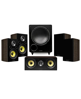 Fluance Signature HiFi Compact Surround Sound Home Theater 5.1 Channel Speaker System including 2-Way Bookshelf, Center Channel, Rear Surround Speaker