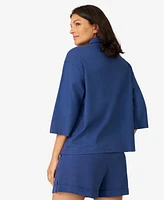 Cable & Gauge Women's Patch Pocket Linen Blend Jacket