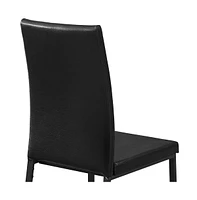 Two Upholstered Faux Leather Dining Side Chairs for Stylish Home Dining