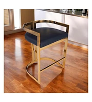 Industrial Counter Height Bar Chair with Iron Frame and Low Back