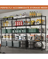 Hausource 5 Tier Wide Wire Shelving 88.5"W Adjustable Storage Shelves Garage Pantry