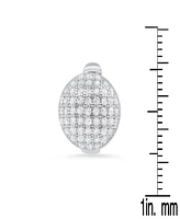 Steeltime Women's Sterling Silver and Simulated Diamonds Dot Huggie Earrings