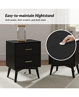 Jonas Modern 2-Drawers Nightstand with Usb 2 Ports