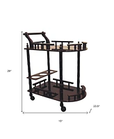 Rolling Bar Cart – Mobile Beverage Serving Cart with Shelves and Storage for Home or Kitchen