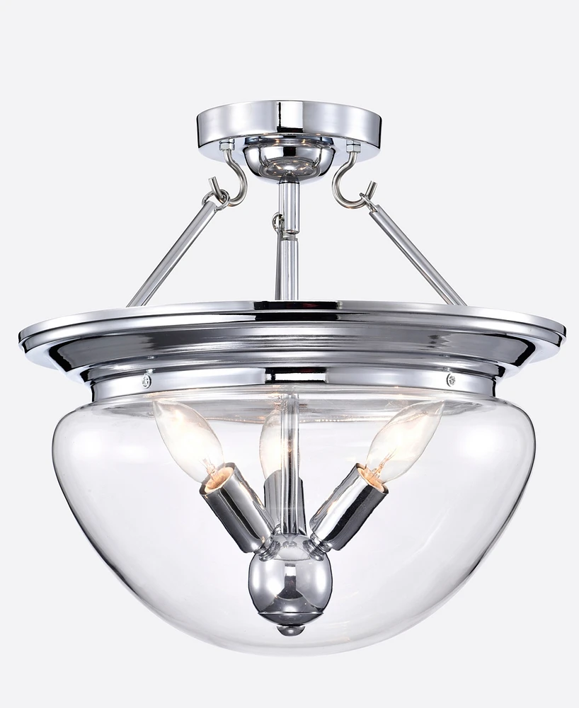 Home Accessories 15" Latona 3-Light Indoor Semi-Flush Mount Ceiling Light