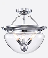 Home Accessories 15" Latona 3-Light Indoor Semi-Flush Mount Ceiling Light