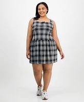 Planet Heart Trendy Plus Plaid Drop-Waist Dress