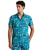 Original Penguin Men's All-Over Agave Print Tile Shirt