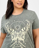 Rebellious One Trendy Plus Graphic Print Butterfly T-Shirt